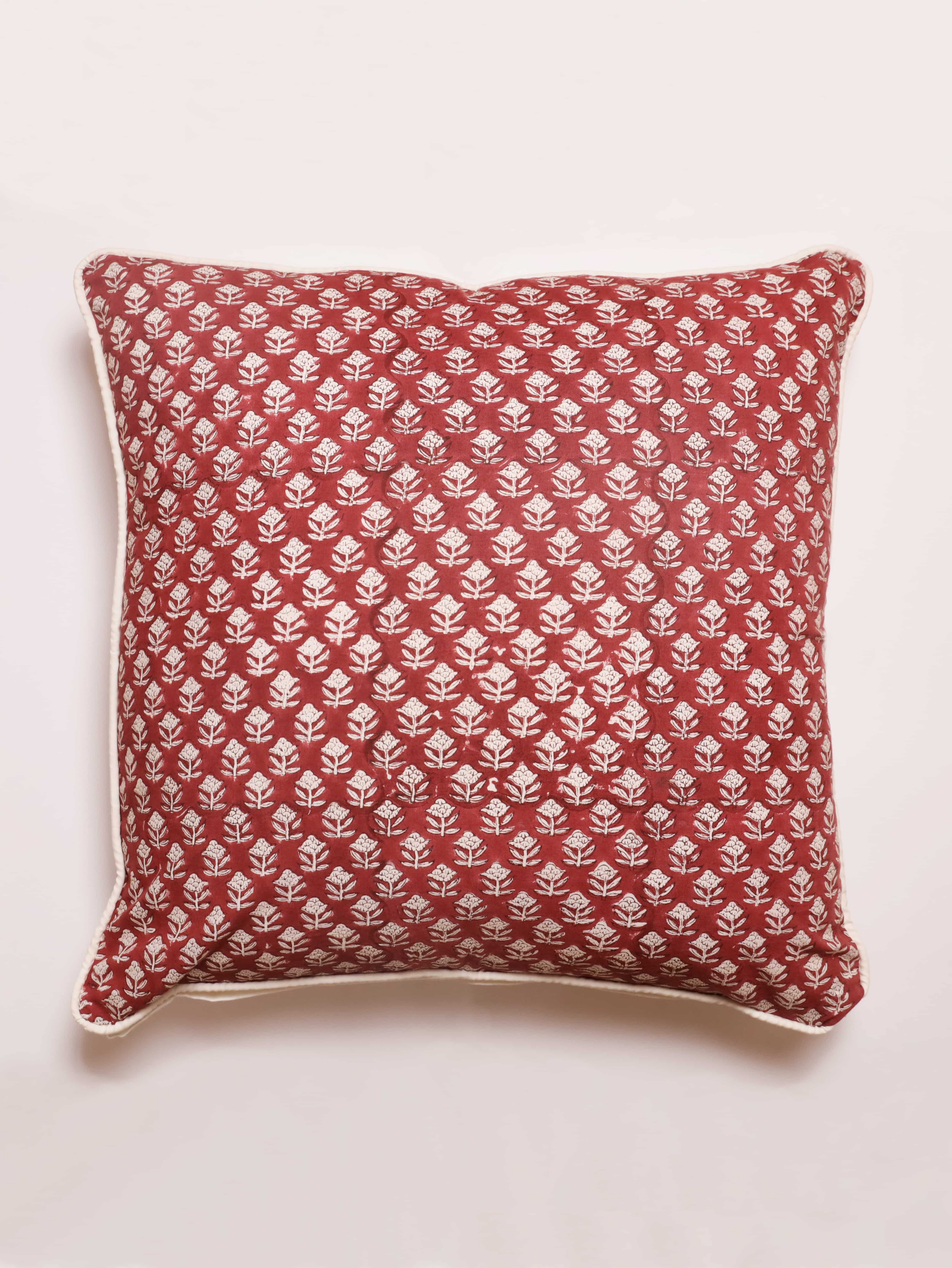 Surkh block printed Cushion Cover (Set of 2)