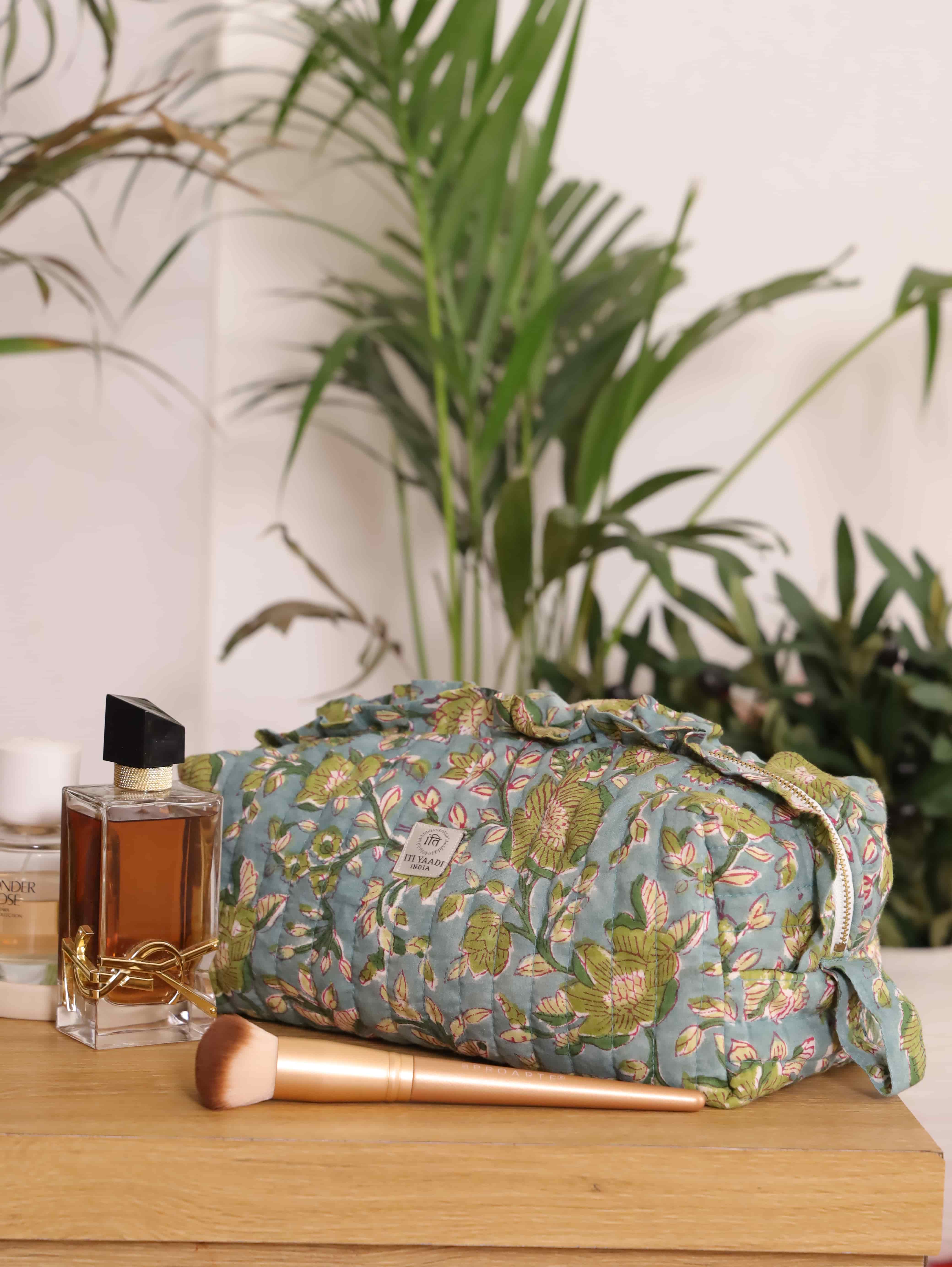 Handblock Printed Quilted pouch set