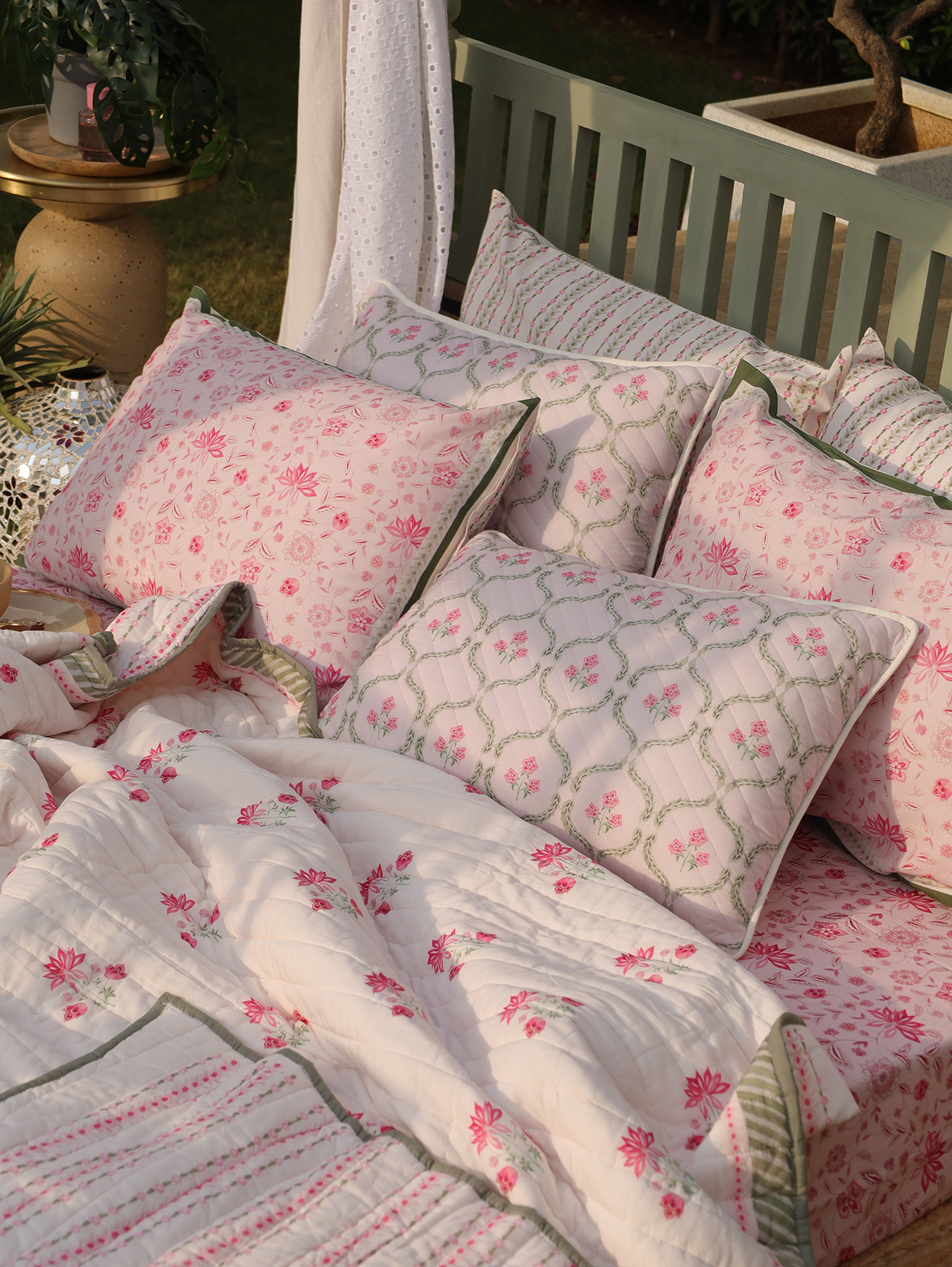 Nishat Bagh Bedding Set (Bedsheet + Cushions)