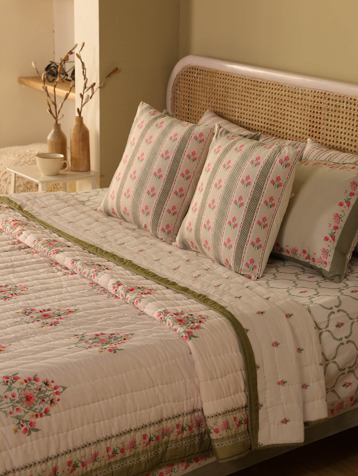 Zauk Bedding Set (Bedsheet + King Size quilt)