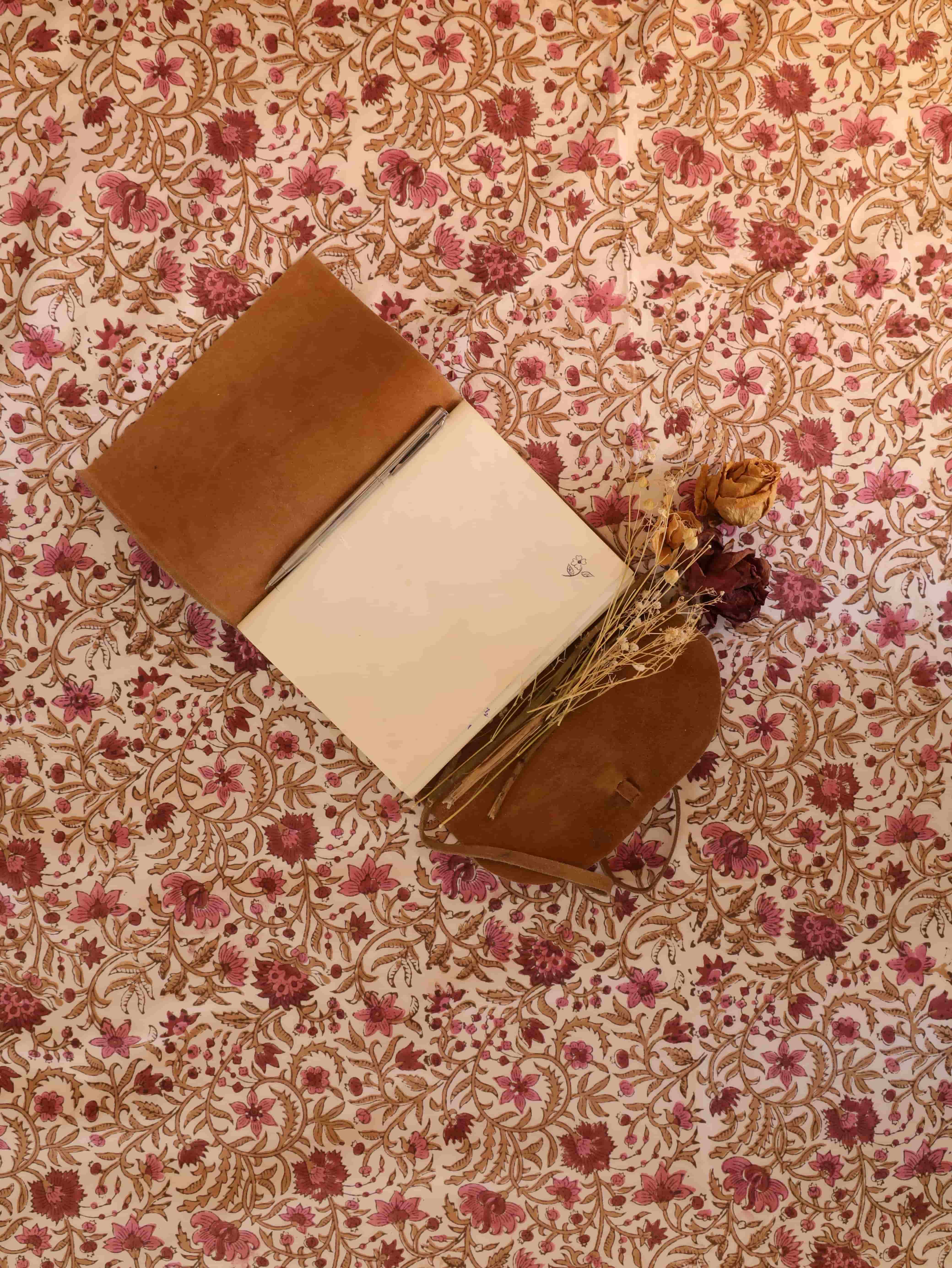 Surkh Block Printed Percale Bedsheet
